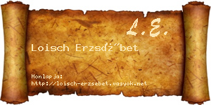 Loisch Erzsébet névjegykártya
